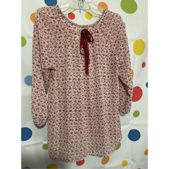 Matilda Jane Semi Sheer 3/4 Sleeve Peasant Blouse Size Large 🍑🍓 - Picture 4 of 14